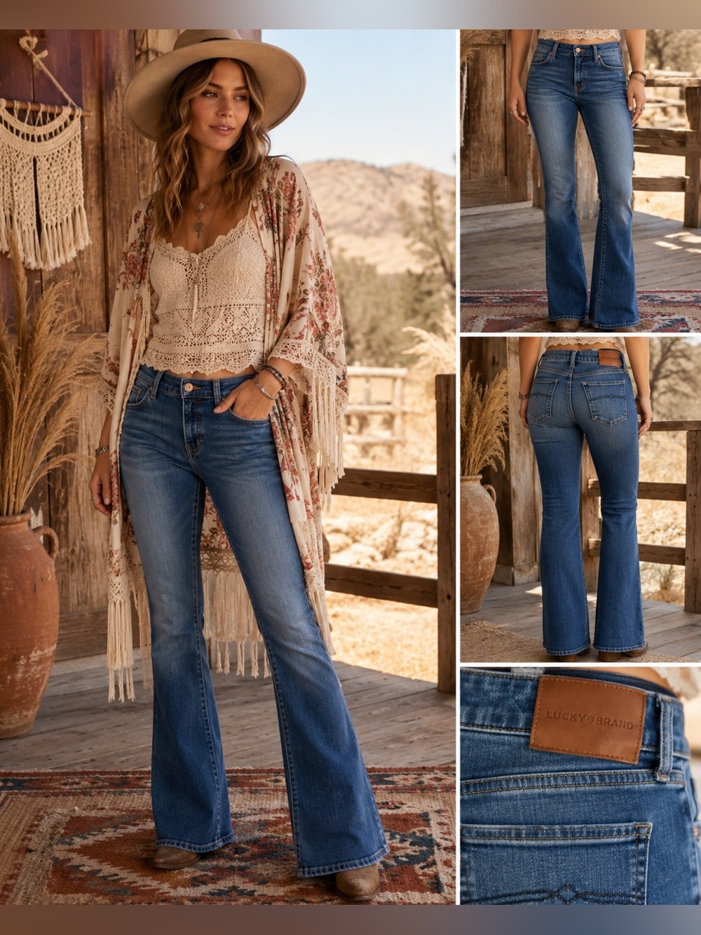 Lucky Brand Women's Medium Blue Flare Jeans